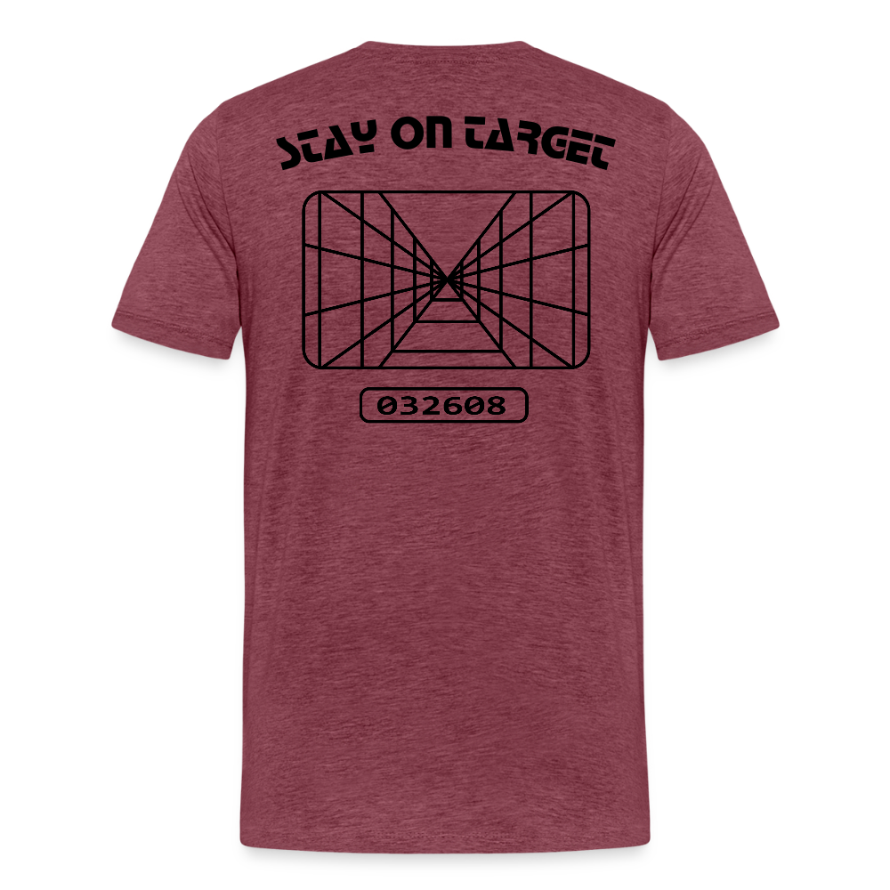 Stay on Target (Men's Premium T-Shirt) - heather burgundy