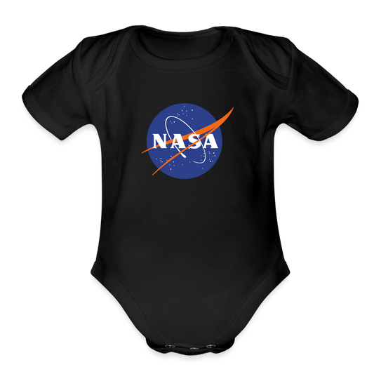 NASA Logo (Organic Short Sleeve Baby Bodysuit) - black