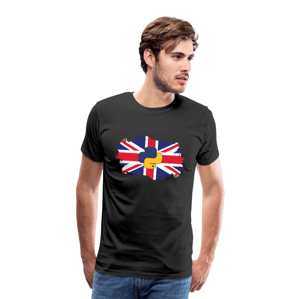 Python Logo - UK Flag (Men's Premium T-Shirt) - black