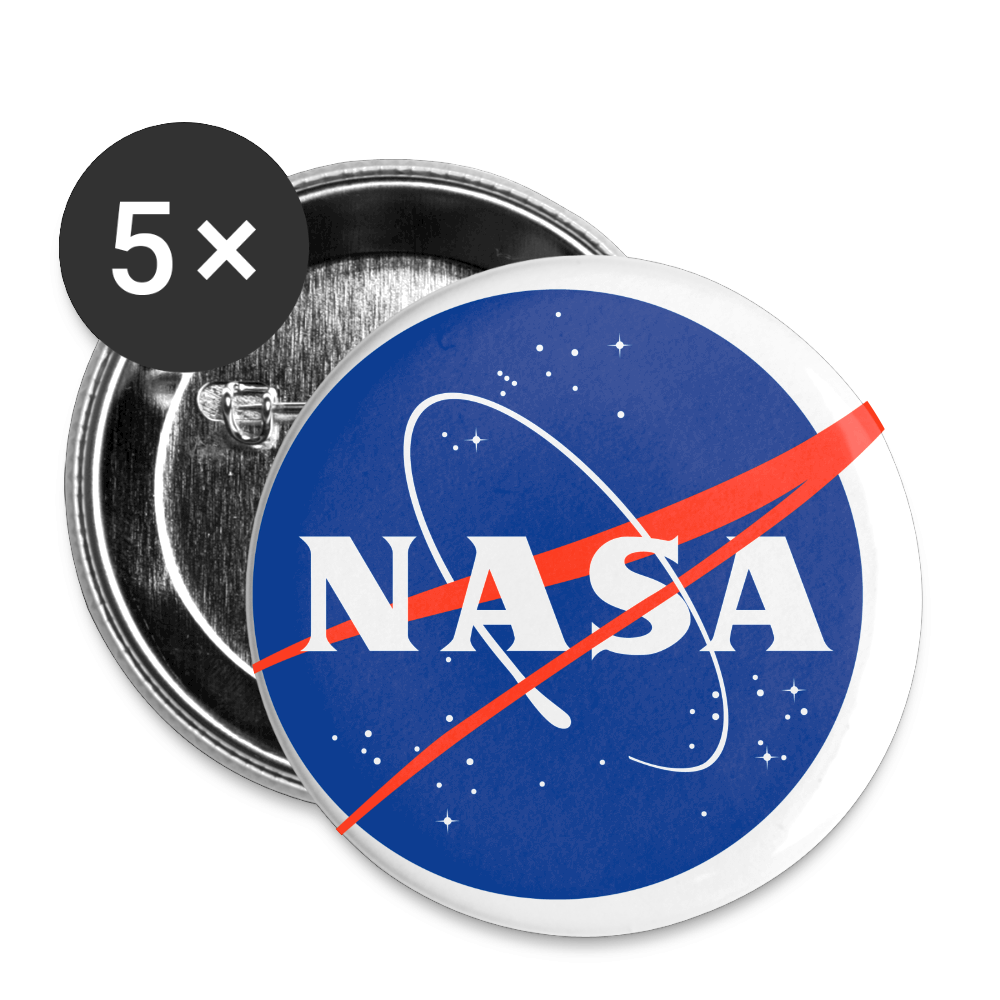 NASA Logo (Buttons large 2.2'' (5-pack)) - white