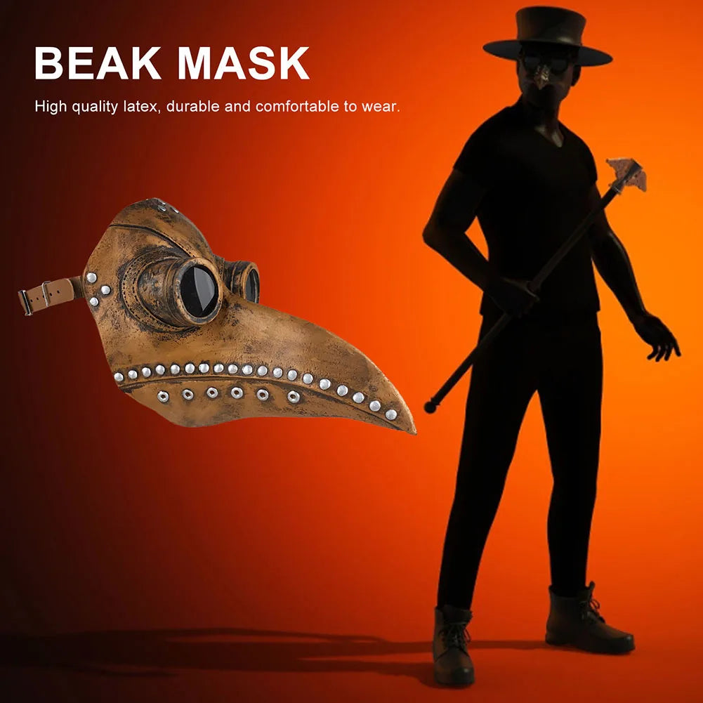 Plague Doctor Mask Leather In Black Beak Mask Plague Doctor Halloween Mask Steampunk Birds Cosplay Doctour Party Props De Peste