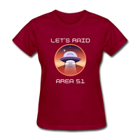 Let's Raid Area 51 (Women's T-Shirt) - dark red