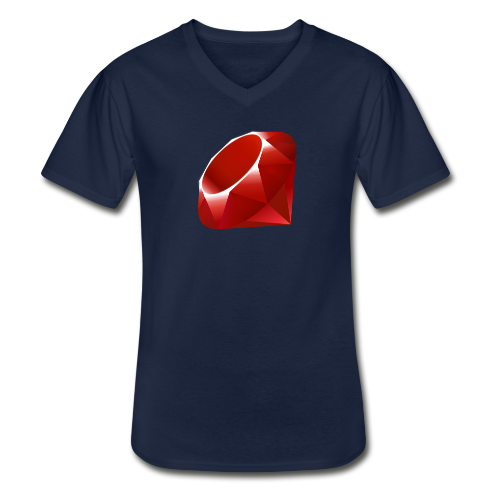 Ruby Logo (Men's V-Neck T-Shirt) - navy
