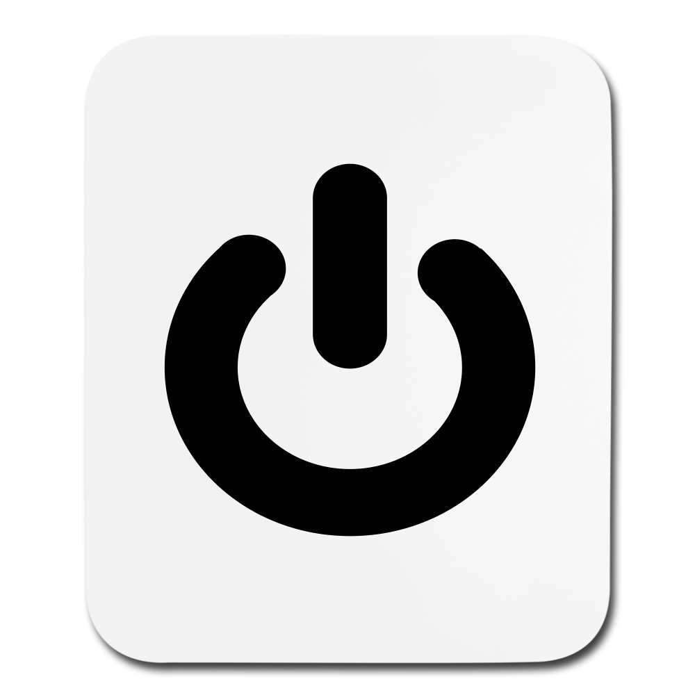 On/Off Power Symbol Black (Mouse pad Vertical) - white