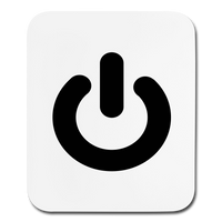 On/Off Power Symbol Black (Mouse pad Vertical) - white