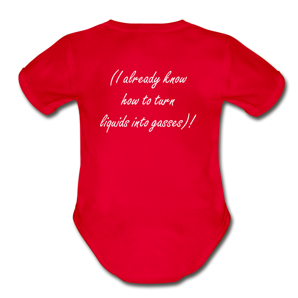 Future Scientist (Organic Short Sleeve Baby Bodysuit) - red