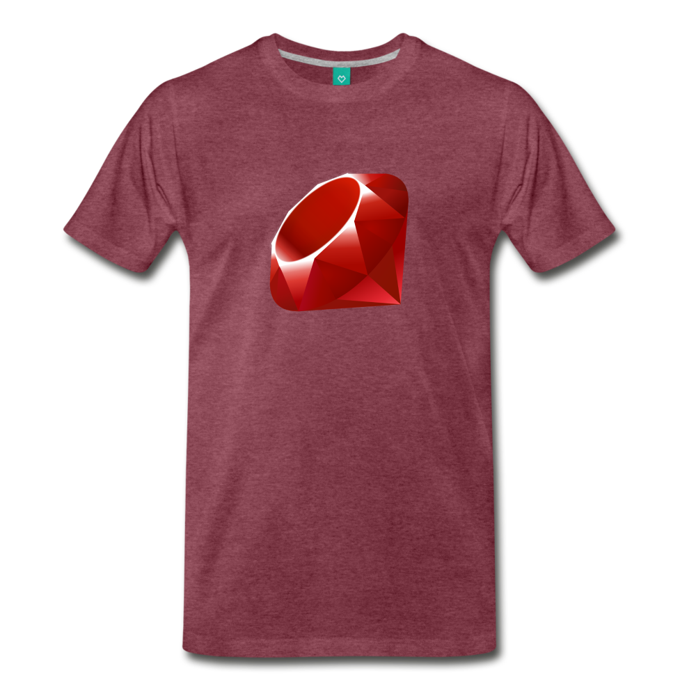 Ruby Logo (Men's Premium T-Shirt) - heather burgundy