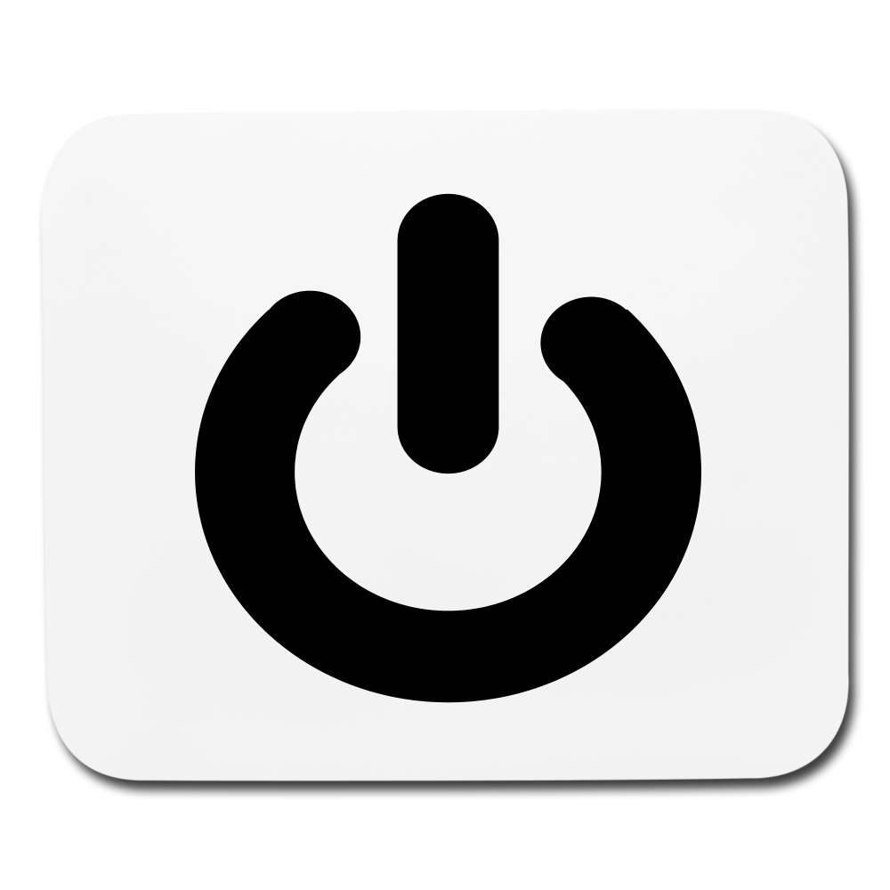 On/Off Power Symbol Black (Mouse pad Horizontal) - white