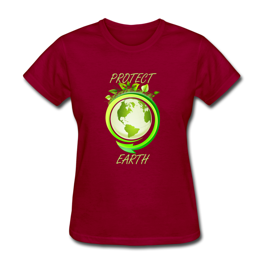 Protect the Earth (Women's T-Shirt) - dark red