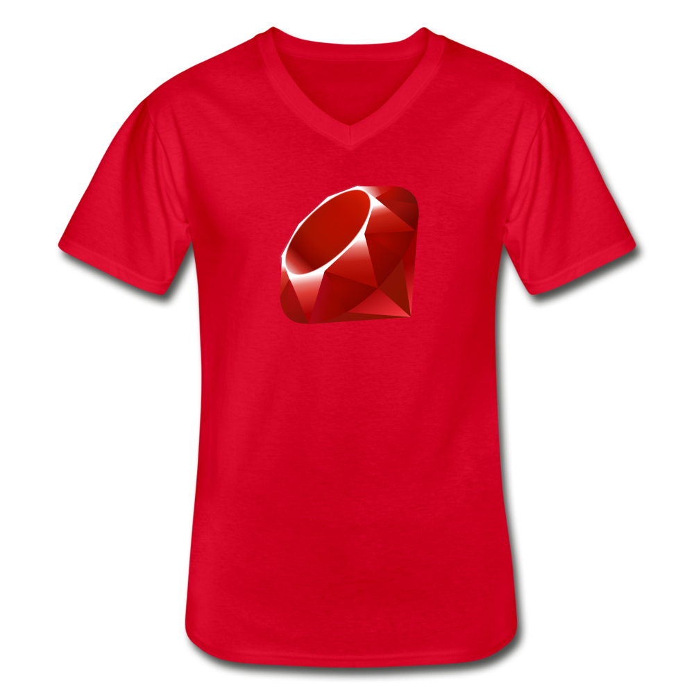 Ruby Logo (Men's V-Neck T-Shirt) - red