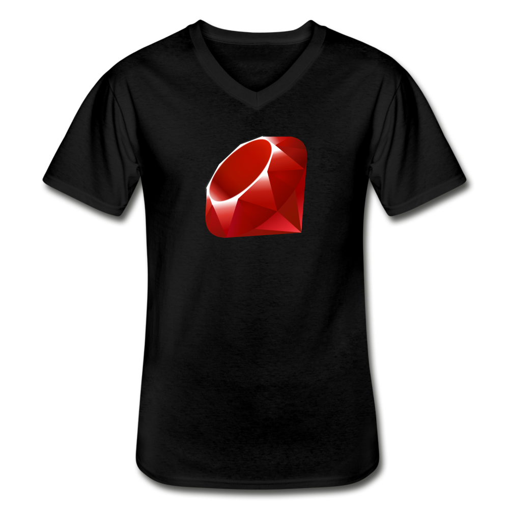 Ruby Logo (Men's V-Neck T-Shirt) - black