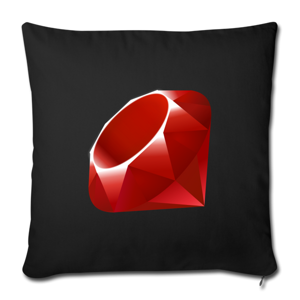 Ruby Logo (Throw Pillow Cover 18” x 18”) - black