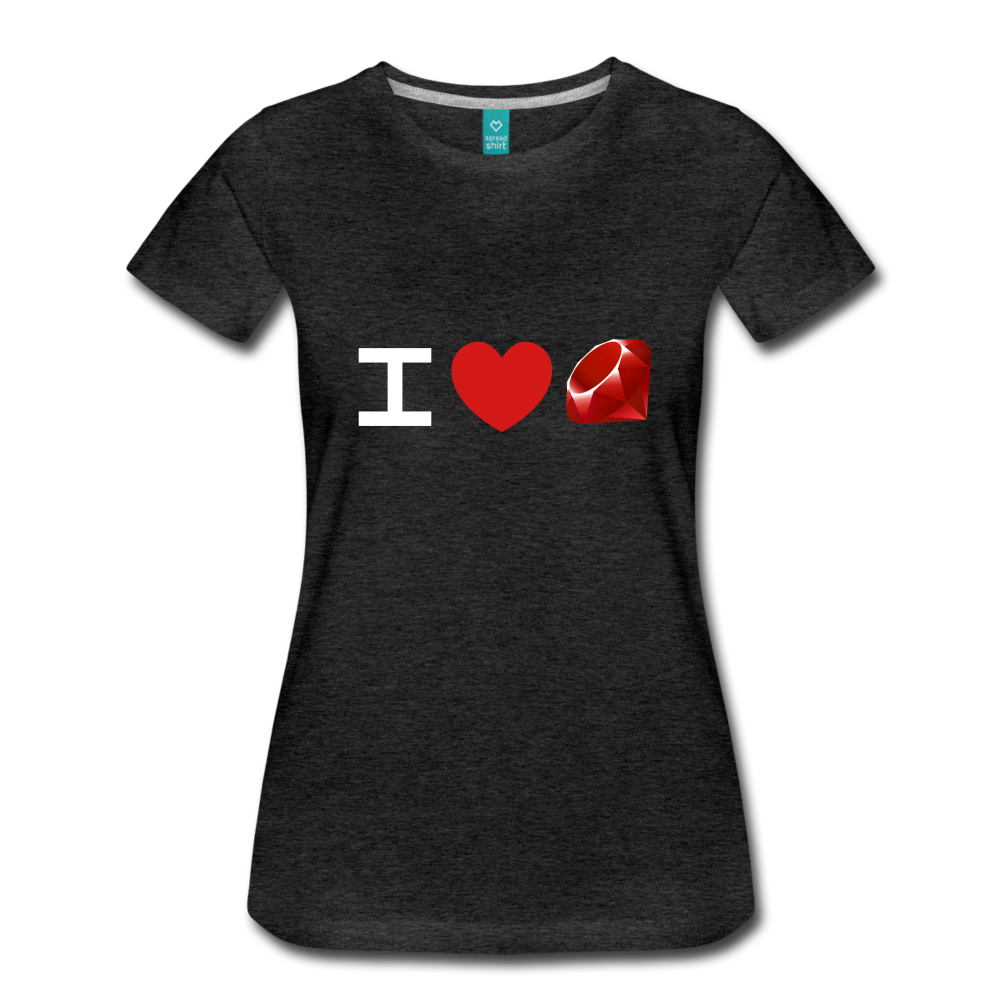 I Heart Ruby (Women’s Premium T-Shirt) - charcoal gray
