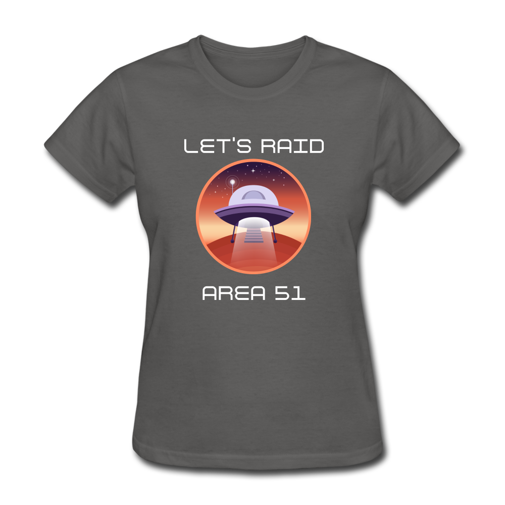Let's Raid Area 51 (Women's T-Shirt) - charcoal