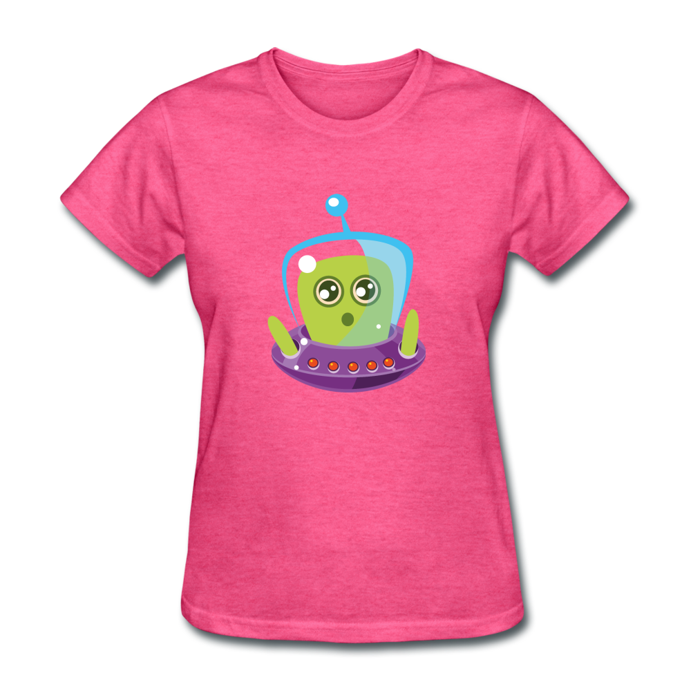 Cute Alien (Women's T-Shirt) - heather pink