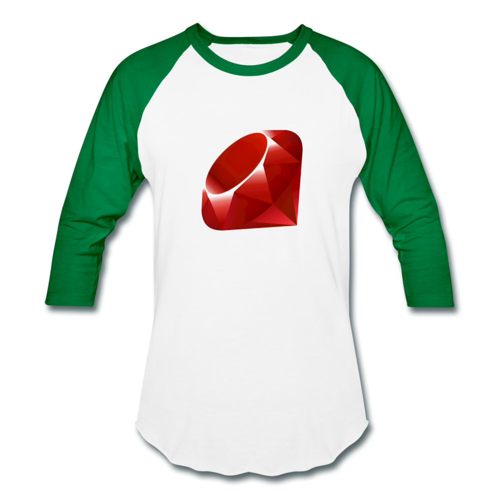 Ruby Logo (Baseball T-Shirt) - white/kelly green
