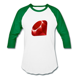 Ruby Logo (Baseball T-Shirt) - white/kelly green