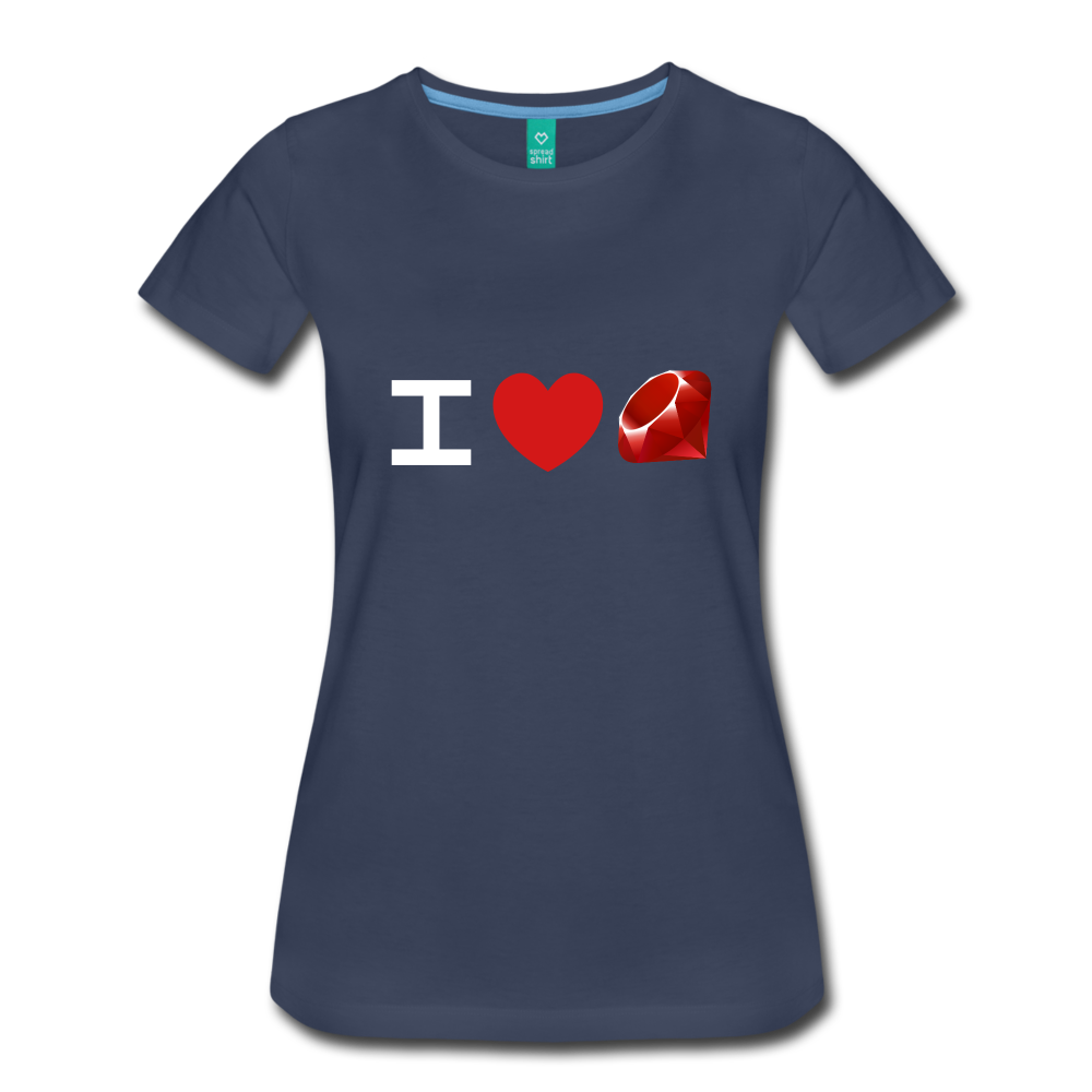 I Heart Ruby (Women’s Premium T-Shirt) - navy