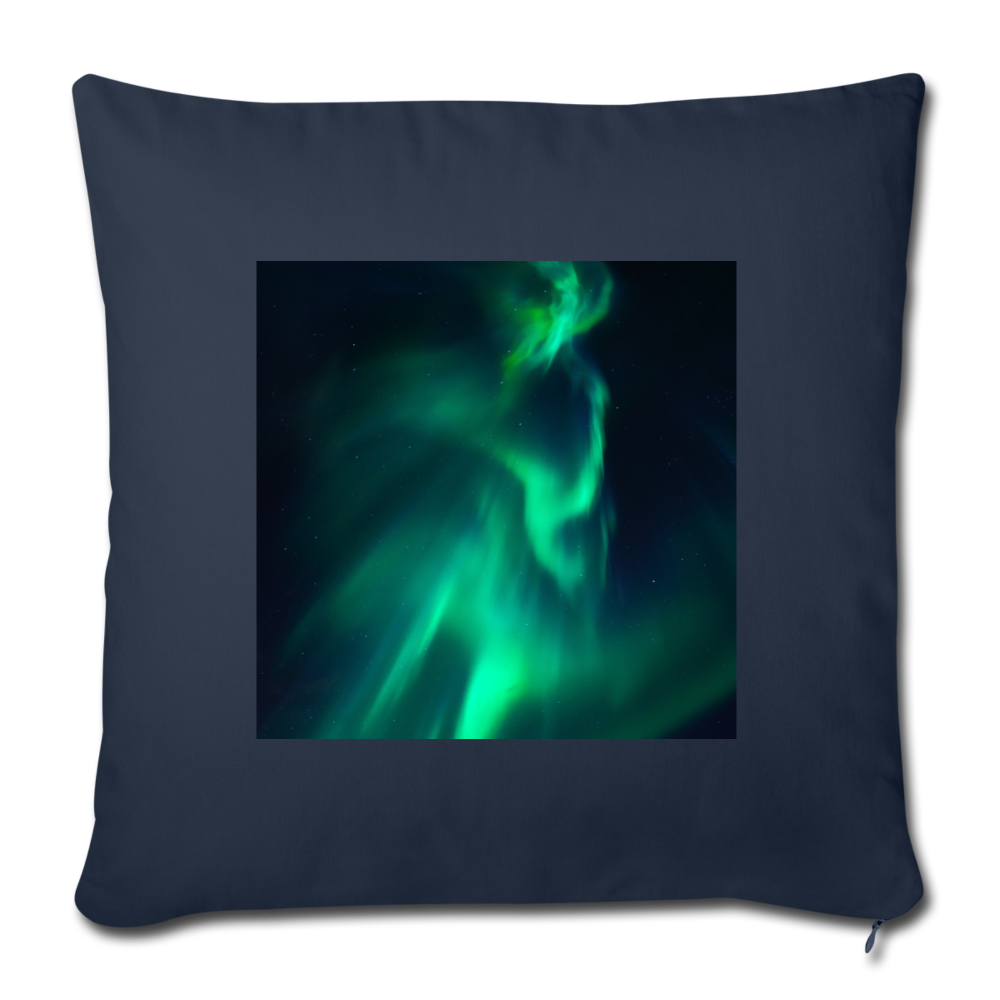 Northern Lights (Throw Pillow Cover 18” x 18”) - navy