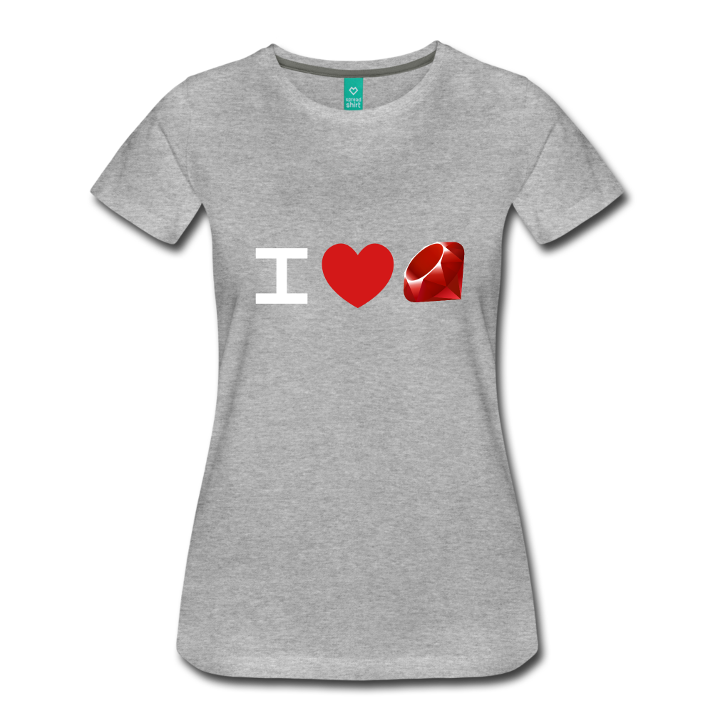 I Heart Ruby (Women’s Premium T-Shirt) - heather gray