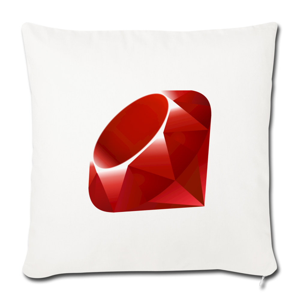 Ruby Logo (Throw Pillow Cover 18” x 18”) - natural white