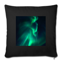 Northern Lights (Throw Pillow Cover 18” x 18”) - black
