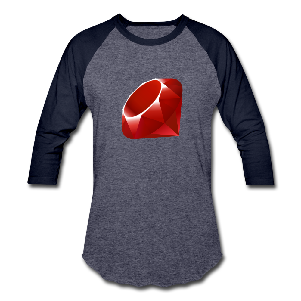 Ruby Logo (Baseball T-Shirt) - heather blue/navy