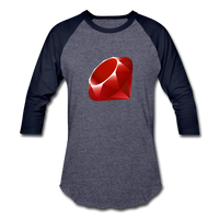 Ruby Logo (Baseball T-Shirt) - heather blue/navy