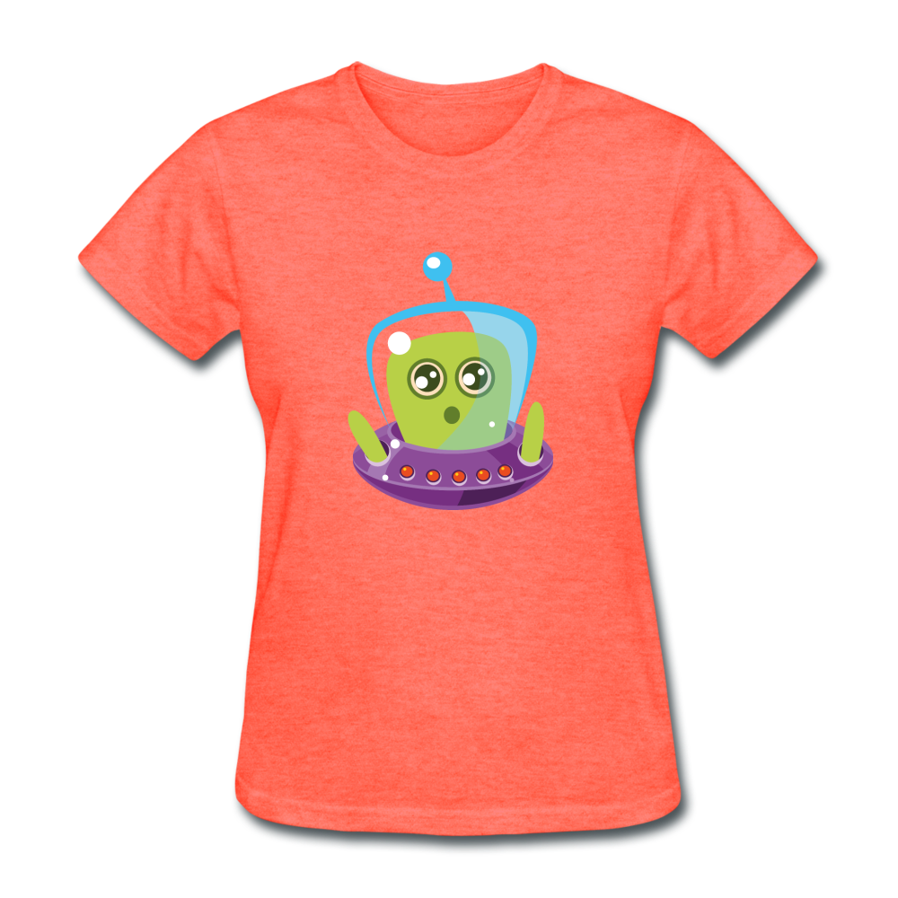Cute Alien (Women's T-Shirt) - heather coral