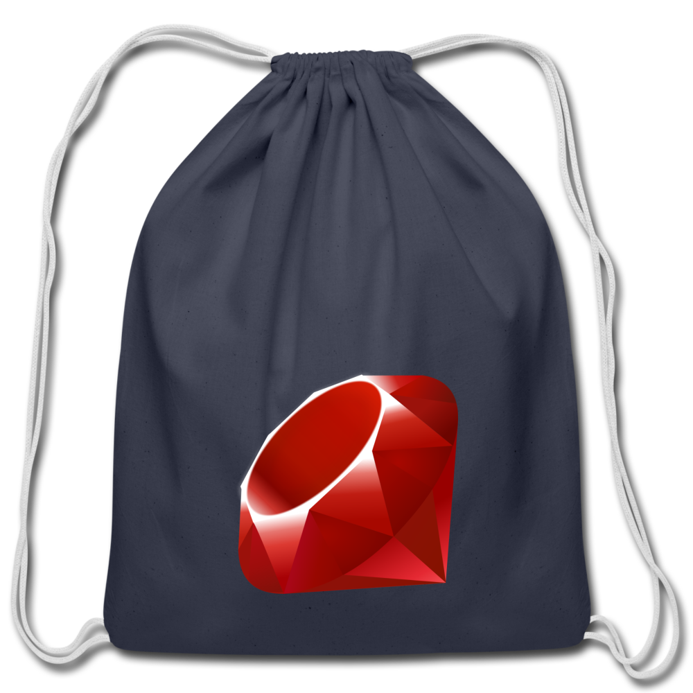 Ruby Logo (Cotton Drawstring Bag) - navy
