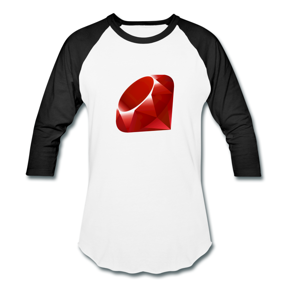 Ruby Logo (Baseball T-Shirt) - white/black