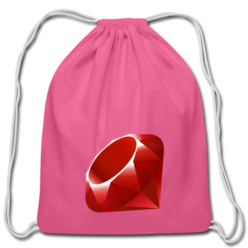 Ruby Logo (Cotton Drawstring Bag) - pink