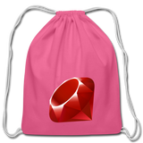 Ruby Logo (Cotton Drawstring Bag) - pink