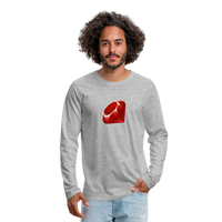 Ruby Logo (Men's Premium Long Sleeve T-Shirt) - heather gray