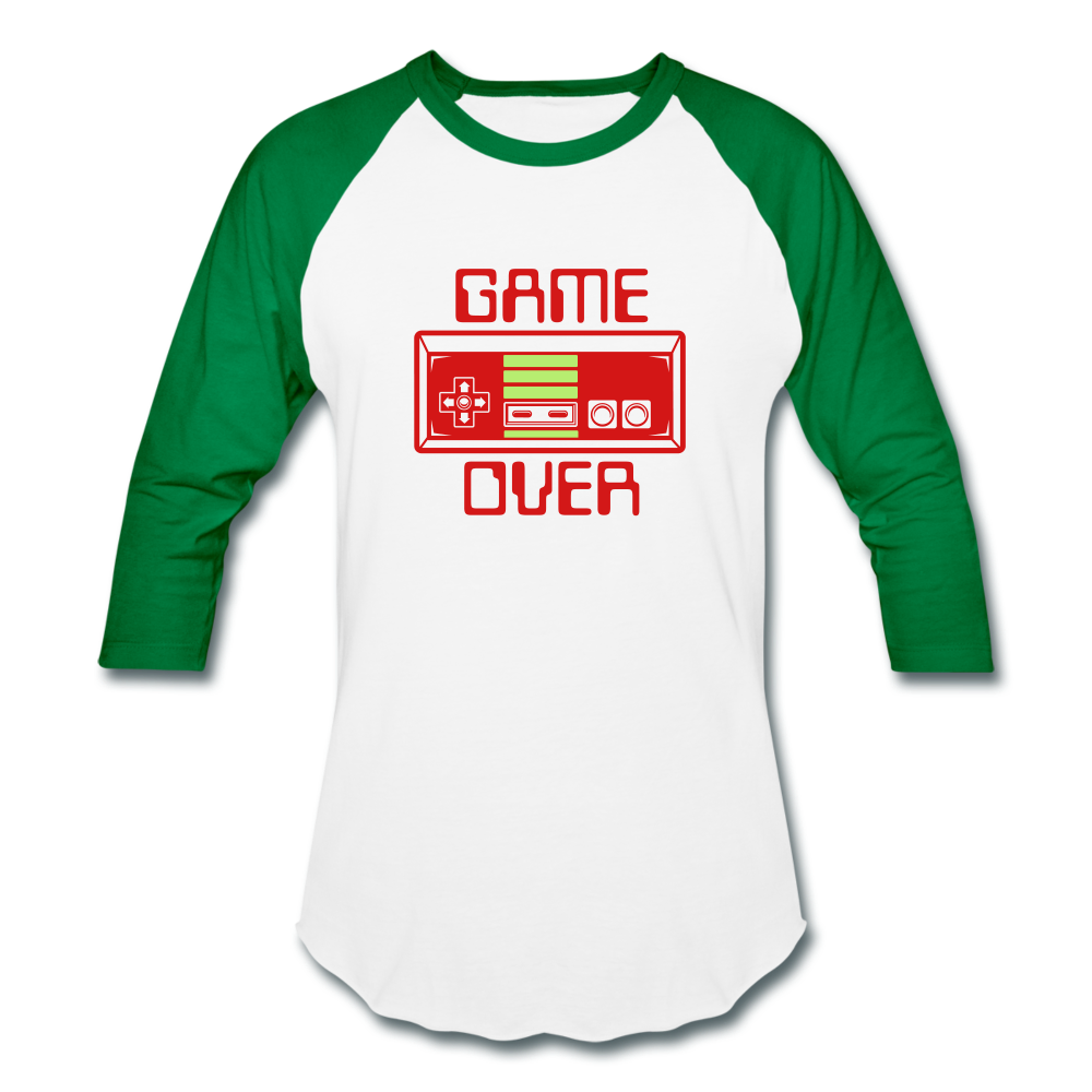 Game Over (Baseball T-Shirt) - white/kelly green