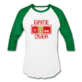 Game Over (Baseball T-Shirt) - white/kelly green