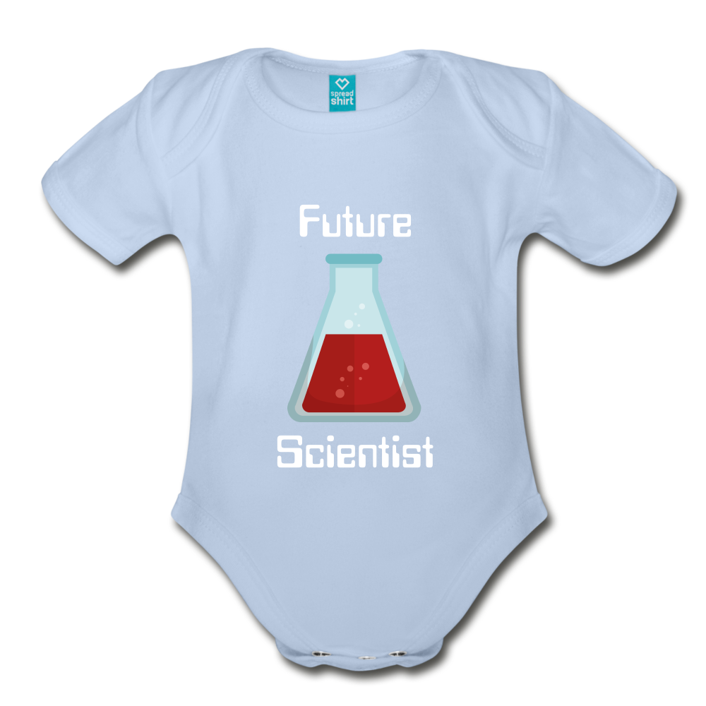 Future Scientist (Organic Short Sleeve Baby Bodysuit) - sky