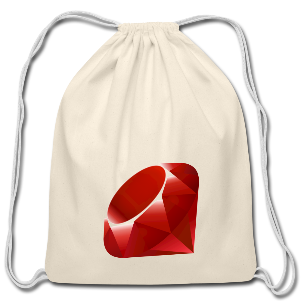 Ruby Logo (Cotton Drawstring Bag) - natural