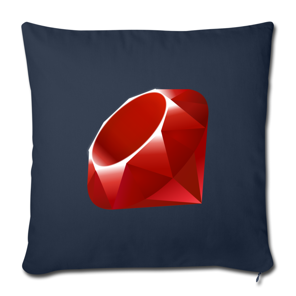Ruby Logo (Throw Pillow Cover 18” x 18”) - navy
