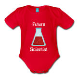 Future Scientist (Organic Short Sleeve Baby Bodysuit) - red
