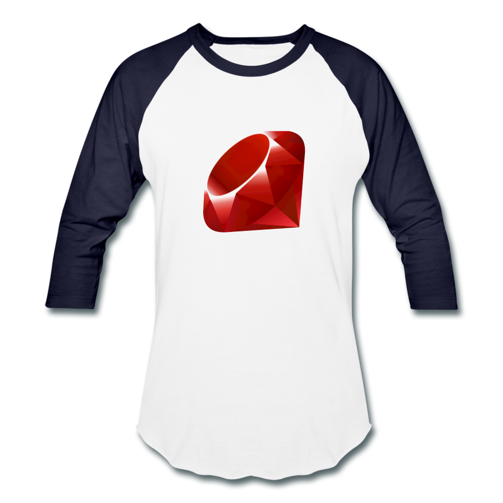 Ruby Logo (Baseball T-Shirt) - white/navy