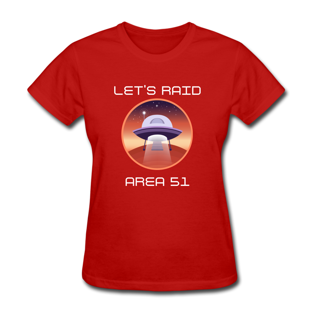 Let's Raid Area 51 (Women's T-Shirt) - red