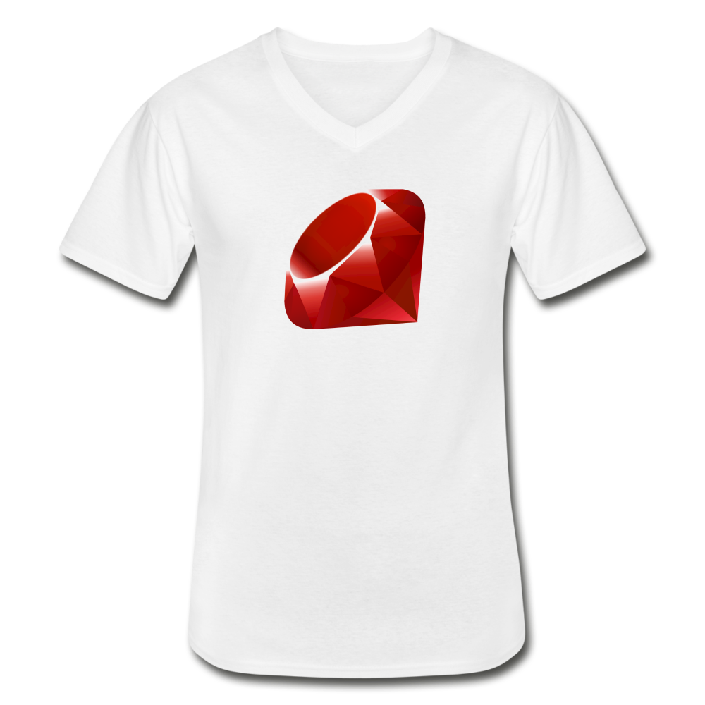 Ruby Logo (Men's V-Neck T-Shirt) - white