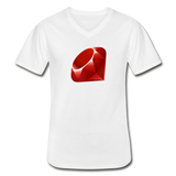 Ruby Logo (Men's V-Neck T-Shirt) - white