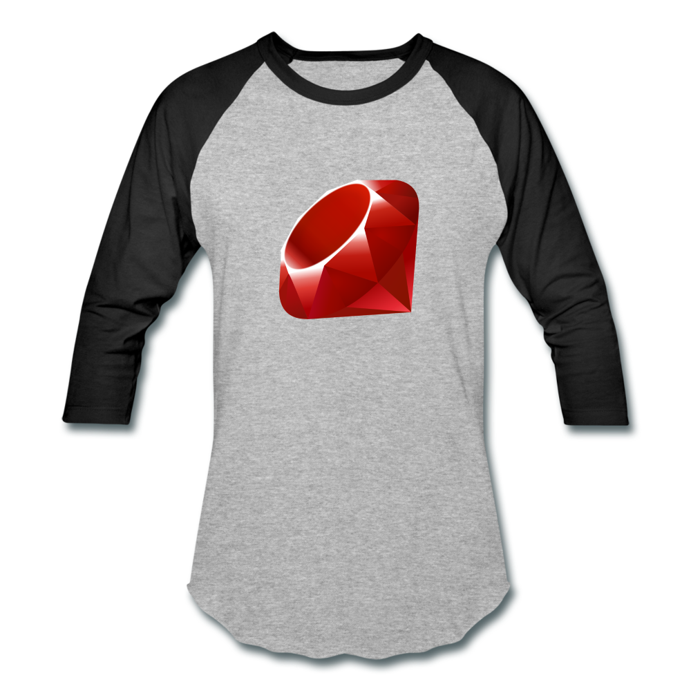 Ruby Logo (Baseball T-Shirt) - heather gray/black
