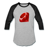 Ruby Logo (Baseball T-Shirt) - heather gray/black