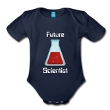 Future Scientist (Organic Short Sleeve Baby Bodysuit) - dark navy