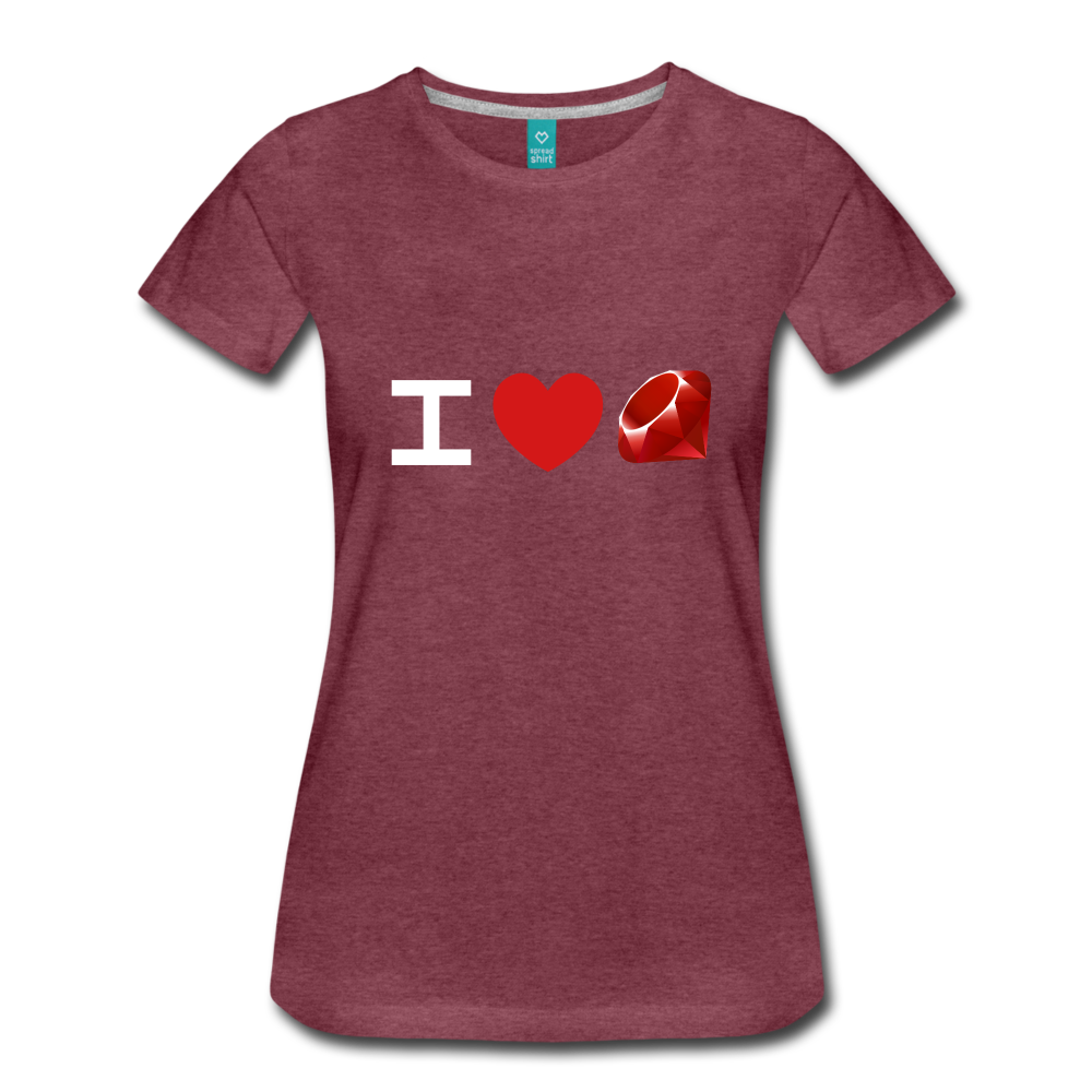 I Heart Ruby (Women’s Premium T-Shirt) - heather burgundy