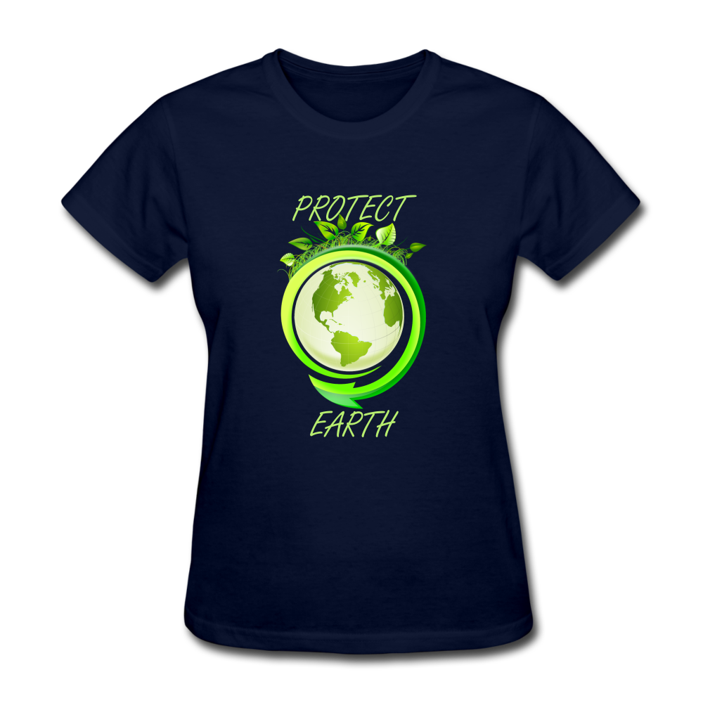 Protect the Earth (Women's T-Shirt) - navy