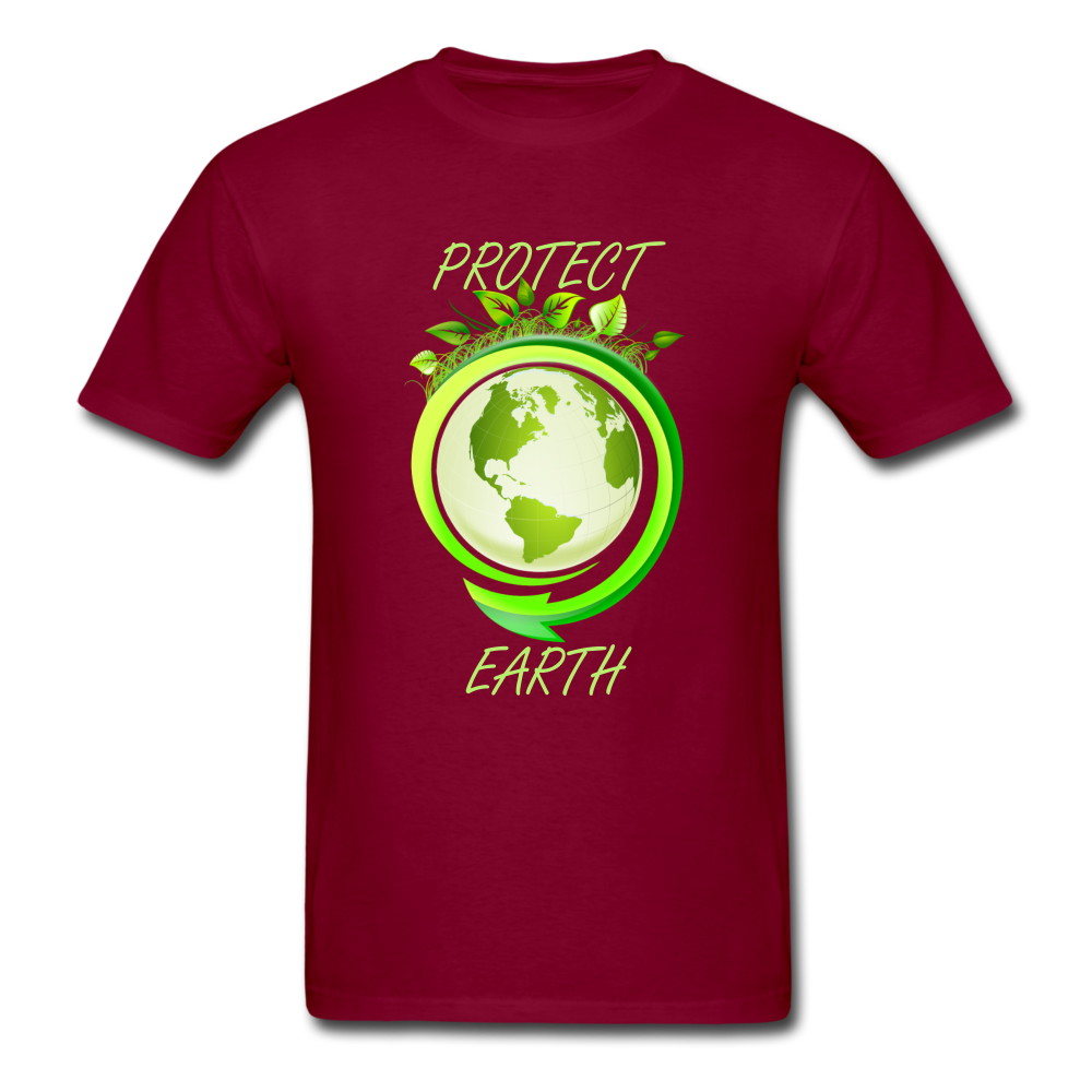 Protect the Earth (Men's T-Shirt) - burgundy